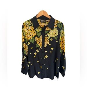 Bob Mackie wearable art 100% silk sheer 
shirt size small